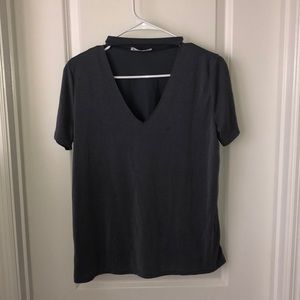 Gray Choker Shirt